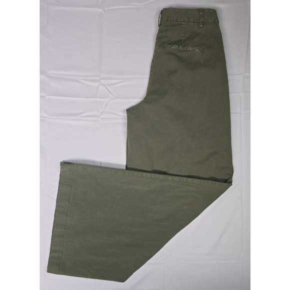 Nili Lotan Dillon Wide Barrel Leg Pants Army Green Stretch High Rise Size 0 - Picture 11 of 11